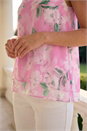 Pink Floral Blurred Print Vest Top , Image 4 of 4