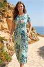 Blue Petite Floral Midi Dress, Image 1 of 4