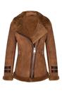 Brown Womens Sheepskin Biker Jacket - Alamar, Image 1 of 4