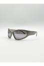 Silver Silver Racer Wrap Sunglasses, Image 2 of 4
