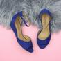 Royal Blue AJVANI Royal Blue Mid Wedge Heel Ankle Strap Sandals, Image 4 of 6