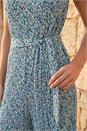 Blue Petite Ditsy Crinkle Crop Jumpsuit, Image 4 of 4