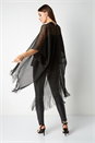 Black Fringe Metallic Wrap, Image 2 of 4