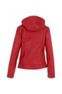 Red 'Malmo' Two-In-One Detachable Hood Leather Jacket, Image 5 of 6