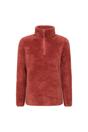 Dark Orange Teddy Fleece Quarter Zip Fleece Top, Image 2 of 5