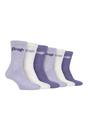 Purple 6 Pack Hiking Breathable Cotton Boot Socks, Image 1 of 3