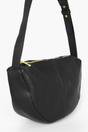 Black Italian LeatherHalf Moon Crossbody Bag, Image 3 of 3