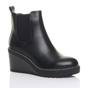 Black AJVANI Black High Wedge Heel Chelsea Ankle Boots, Image 1 of 6