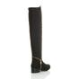 Black AJVANI Black Elastic Gold Zip Over The Knee Boots, Image 4 of 6