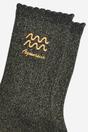 Black Embroiderd Aquarius Zodiac Glitter Socks, Image 3 of 4
