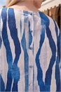 Blue Abstract Print Buttoned Tunic Top, Image 4 of 4