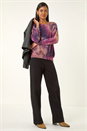 Pink Textured Burnout Print Top, Image 2 of 5