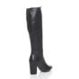 Black High Block Heel Stretchy Calf Boots, Image 4 of 5