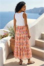 Coral Diamond Contrast Foil Print Skirt, Image 2 of 4