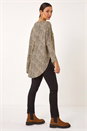 Natural  Animal Print Stretch Tunic Top, Image 3 of 5