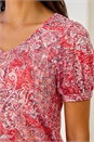 Red Paisley Burnout Blouson Top, Image 4 of 4