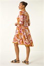 Amber Patchwork Smock V-Neck Dress, Image 3 of 5