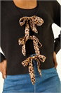 Black Animal Tie Front Knit Cardigan, Image 5 of 5