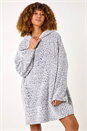 Light Grey Animal Print Lounge Blanket Hoodie, Image 1 of 7