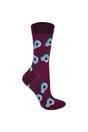 Purple 1 Pack Ladies Cotton Novelty Design Fruit Socks, Image 1 of 5
