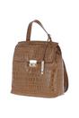 Tan Ashwood Leather Tan Croc Print Real Leather Backpack, Image 2 of 3