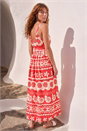 Red Shell Print Strap Maxi Dress, Image 3 of 4