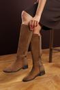 Khaki 'Parker' Knee High Boots With Side Zip, Image 6 of 6