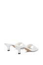 White XY LONDON White 'Pearl' Square Toe Stiletto Kitten Heel Mule Sandals, Image 4 of 6