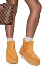 Camel iKrush Camel Edith Fluffy Platform Sole Chelsea Faux Fur Lined Ankle Boots, Image 8 of 8