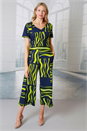 Navy  Julianna Abstract Print Stretch Top, Image 2 of 4