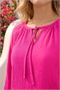 CERISE Tie Neck Tunic Top, Image 4 of 4
