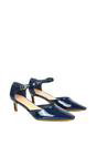 Navy XY LONDON Navy 'Kacey' Low Heel Court Shoes With Slingbacks, Image 4 of 6