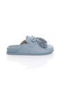 Light Blue AJVANI Light Blue Flat Tassel Moccasin Mules Sandals Sliders, Image 2 of 4