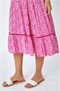 Cerise Sleeveless Spot Print Midi Dress, Image 5 of 5