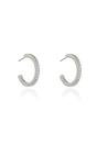 Silver Cachet London Saga Large Silver Hoop Earrings, Image 1 of 2