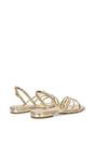 Gold XY LONDON Gold 'Mary' Square Toe Strappy Slingback Flat Sandals, Image 3 of 6