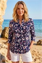Pink Classic Printed Pintuck Shirt, Image 1 of 4