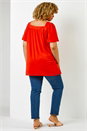 ORANGE Curve Plain Square Neck Top, Image 2 of 5