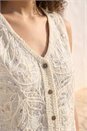 Ivory  Dusk Sequin Detail Waistcoat, Image 4 of 4