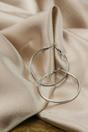 Silver 40MM Pipe Threader Hoop Earrings, Image 2 of 3