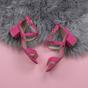 Fuchsia AJVANI Fuchsia Mid Block Heel Crossed Straps Sandals, Image 4 of 6