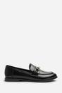 Black Freyja Knot Trim Hardware Detail Flat Loafers, Image 2 of 6