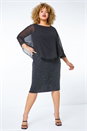 Silver Curve Chiffon Shimmer Overlay Dress, Image 2 of 5