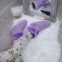 Lilac AJVANI Lilac Knitted Glitter Ankle Boot Slippers, Image 4 of 5