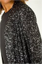 Black Longline Sequin Stretch Jacket, Image 5 of 5