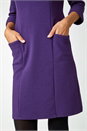 Purple Textured Cotton Blend Stretch Shift Dress, Image 5 of 5