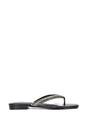 Black 'Blake' Flat Slip On Diamante Sandals With Thong Strap, Image 1 of 6