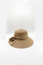 Beige Elegant Wide Brim Straw Sun Hat with Bow, Image 3 of 4