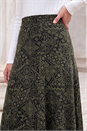 Khaki Abstract Midi Skirt, Image 4 of 4