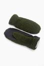 Khaki Borg Fleece Winter Mittens, Image 2 of 4